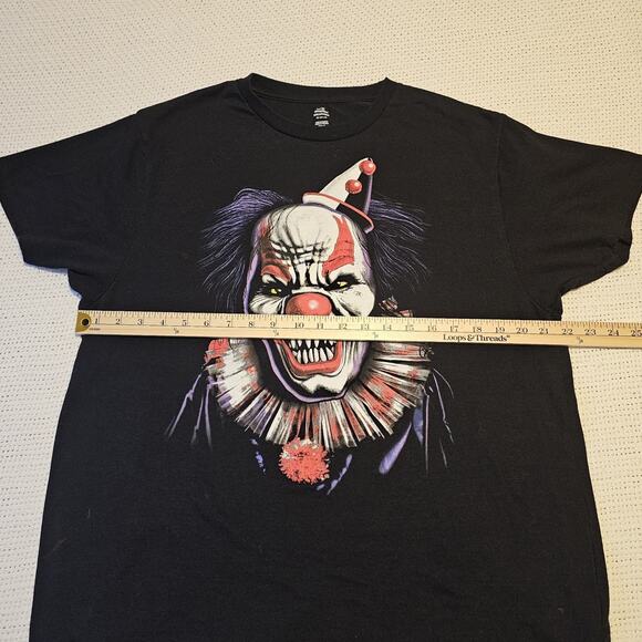 Celebrate Halloween Scary Clown Face T-Shirt Black XL - Picture 5 of 6